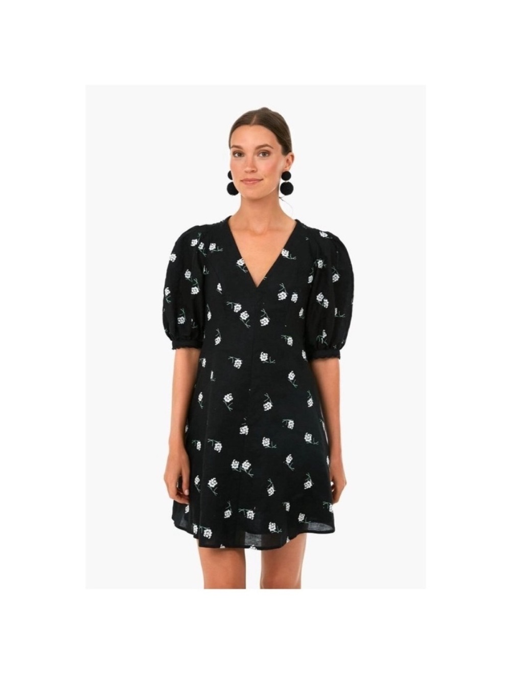 NEW Tuckernuck Black Baby's Breath Serena Mini Dress XL NWT Linen-Cotton